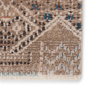 Jaipur Living Nikki Chu Sanaa Tribal Runner Rug Polypropylene Geometric Fringe Hallway Accent Tan RUG151421