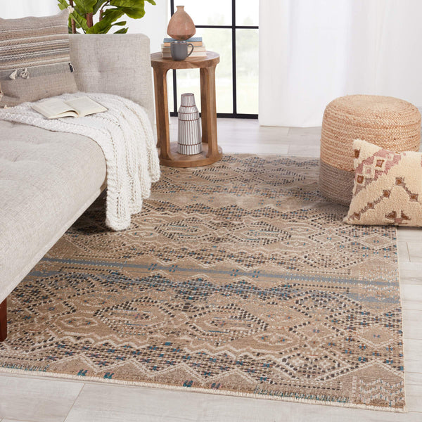 Jaipur Living Nikki Chu Sanaa Tribal Runner Rug Polypropylene Geometric Fringe Hallway Accent Tan RUG151421