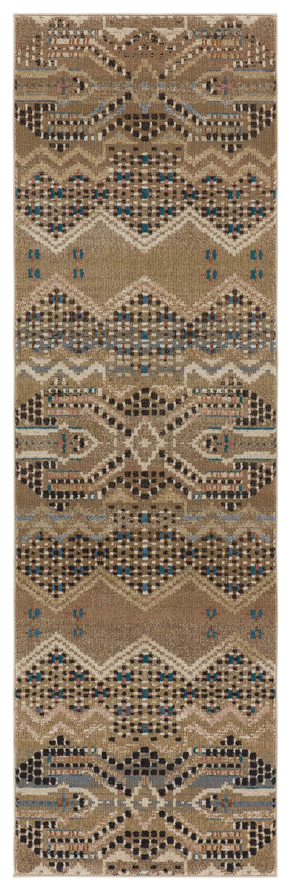 Jaipur Living Nikki Chu Sanaa Tribal Runner Rug Polypropylene Geometric Fringe Hallway Accent Tan RUG151421
