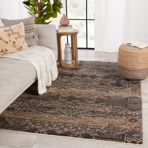 Jaipur Living Nikki Chu Sanaa Tribal Runner Rug Polypropylene Geometric Fringe Hallway Accent Black RUG151426