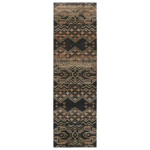 Jaipur Living Nikki Chu Sanaa Tribal Runner Rug Polypropylene Geometric Fringe Hallway Accent Black RUG151426