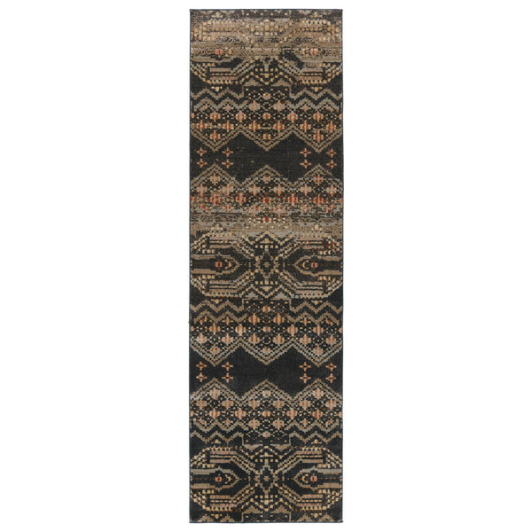 Jaipur Living Nikki Chu Sanaa Tribal Runner Rug Polypropylene Geometric Fringe Hallway Accent Black RUG151426