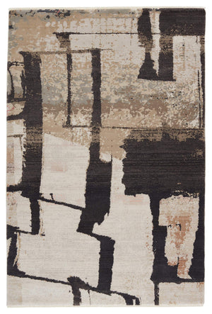 Jaipur Living Nikki Chu Lehana Abstract Polypropylene Area Rug with Fringe for Living Rooms Dark Brown 7'10" x 11'1" RUG151427
