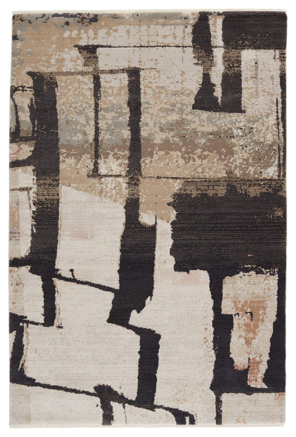 Jaipur Living Nikki Chu Lehana Abstract Polypropylene Area Rug with Fringe for Living Rooms Dark Brown 7'10" x 11'1" RUG151427