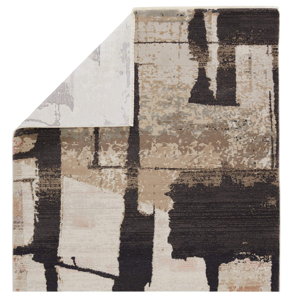 Jaipur Living Nikki Chu Lehana Abstract Polypropylene Area Rug with Fringe for Living Rooms Dark Brown 7'10" x 11'1" RUG151427