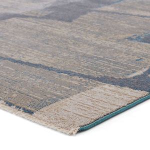 Jaipur Living Nikki Chu Lehana Abstract Polypropylene Area Rug with Fringe for Living Rooms Blue 2'6" x 8' RUG151436