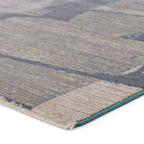 Jaipur Living Nikki Chu Lehana Abstract Polypropylene Area Rug with Fringe for Living Rooms Blue 2'6" x 8' RUG151436
