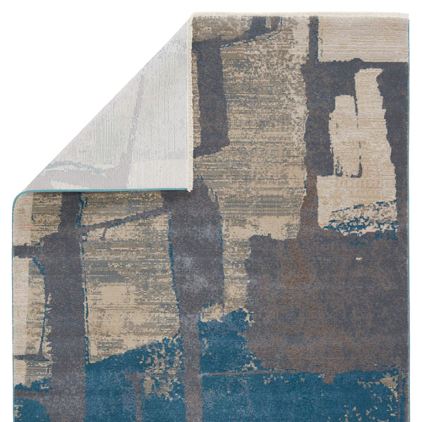 Jaipur Living Nikki Chu Lehana Abstract Polypropylene Area Rug with Fringe for Living Rooms Blue 2'6" x 8' RUG151436