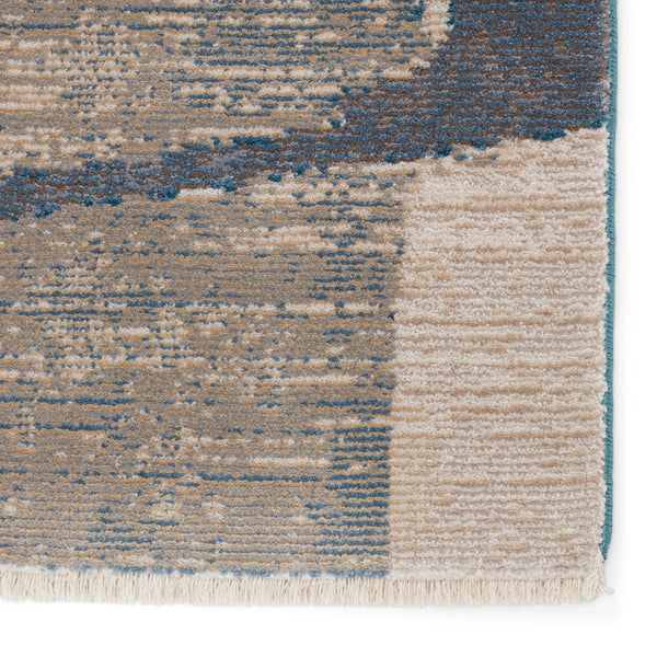 Jaipur Living Nikki Chu Lehana Abstract Polypropylene Area Rug with Fringe for Living Rooms Blue 2'6" x 8' RUG151436