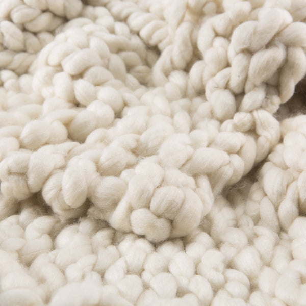 Jaipur Living Nikki Chu Sublime Chunky Knit Acrylic Throw Scandinavian Hygge Cozy Sofa Accent Ivory THR100332