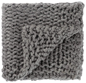 Jaipur Living Nikki Chu Sublime Chunky Knit Acrylic Throw Scandinavian Hygge Cozy Sofa Accent Gray THR100334