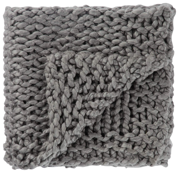 Jaipur Living Nikki Chu Sublime Chunky Knit Acrylic Throw Scandinavian Hygge Cozy Sofa Accent Gray THR100334