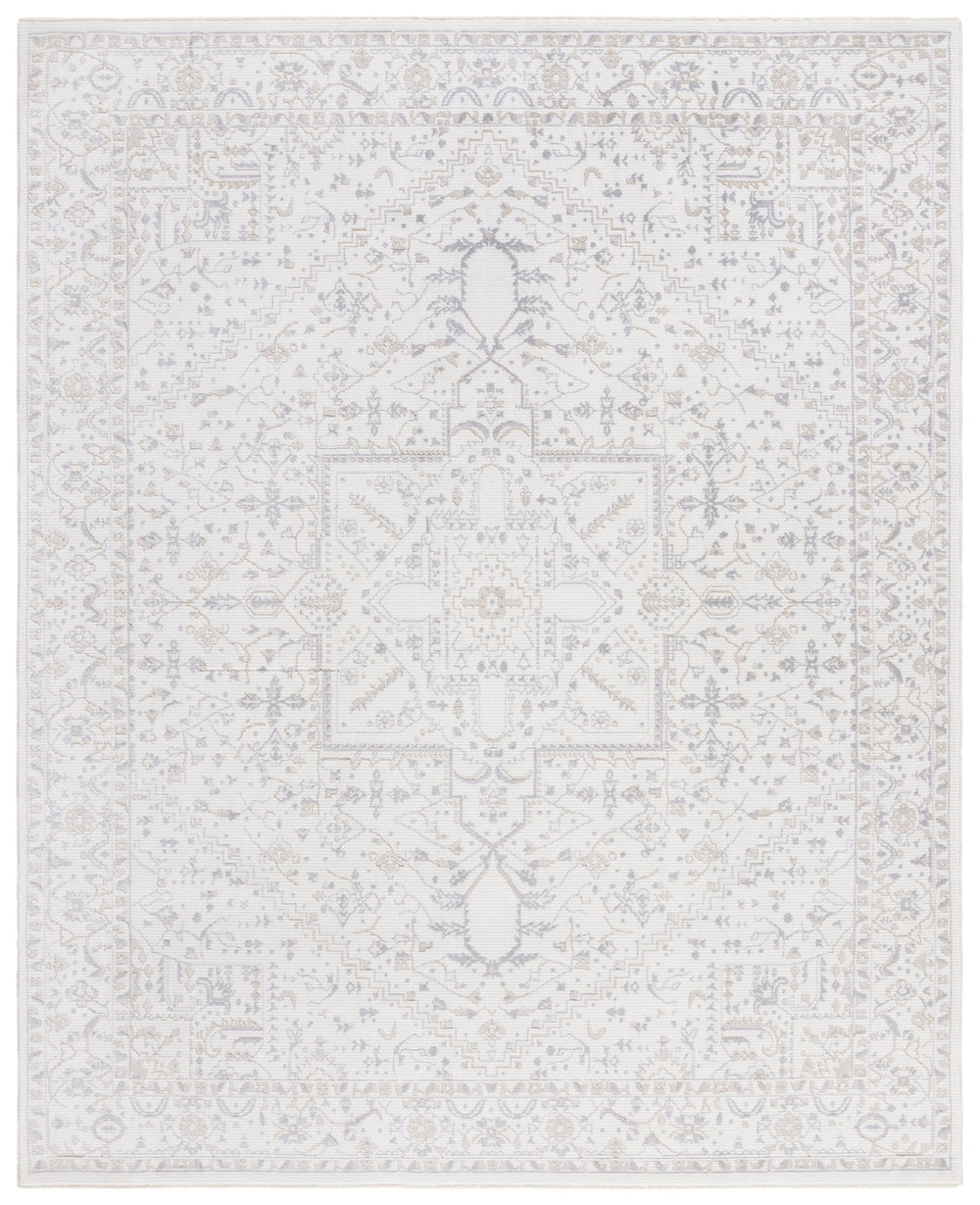 Safavieh Sabrina Exquisite Area Rug In Soft Hues, Power-loomed Elegance With Intricate Design For Any Room Ivory ,Grey 80% Polyester,20% Viscose Sbr842a-9