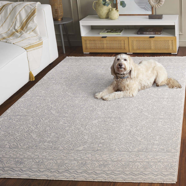 Safavieh Sabrina Area Rug: Timeless Elegance Meets Modern Sophistication For Your Stylish Living Space Ivory ,Grey 80% Polyester,20% Viscose Sbr843a-8