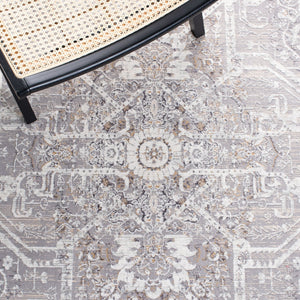 Safavieh Sabrina Exquisite Traditional Area Rug With Antique Floral Motifs For Timeless Elegance And Style Ivory ,Light Grey Polyester Sbrl834b-28