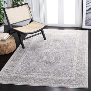 Safavieh Sabrina Exquisite Traditional Area Rug With Antique Floral Motifs For Timeless Elegance And Style Ivory ,Light Grey Polyester Sbrl834b-28
