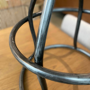 Lh Imports Bowie Stool - Stylish Adjustable Height Design With Durable Top Grain Leather And Iron Base Brown Iron,Leather,Polyester Fiber,Pu Foam Sbs49-08