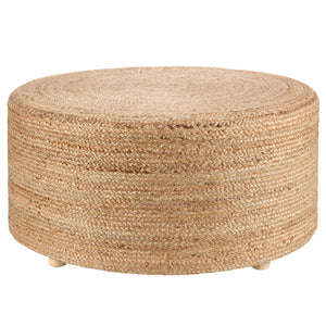 Jaipur Living Jaipur Living Barnum Oversized Round Jute Pouf Stool with Solid Wood Legs ACF100016