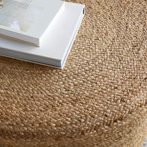 Jaipur Living Jaipur Living Barnum Oversized Round Jute Pouf Stool with Solid Wood Legs ACF100016