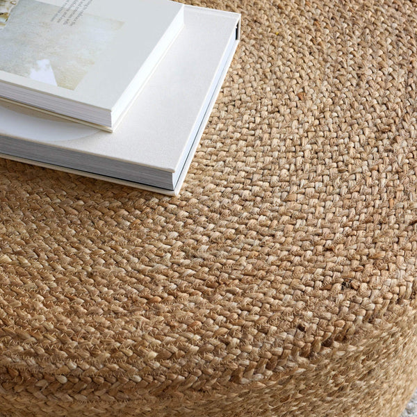 Jaipur Living Jaipur Living Barnum Oversized Round Jute Pouf Stool with Solid Wood Legs ACF100016