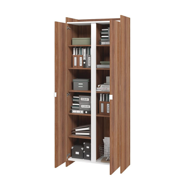 Ratzer Storage Cabinet in Brown and White SC-317AMC192 Manhattan Comfort