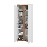 Ratzer Storage Cabinet in White and Brown SC-317AMC193 Manhattan Comfort