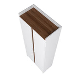 Ratzer Storage Cabinet in White and Brown SC-317AMC193 Manhattan Comfort