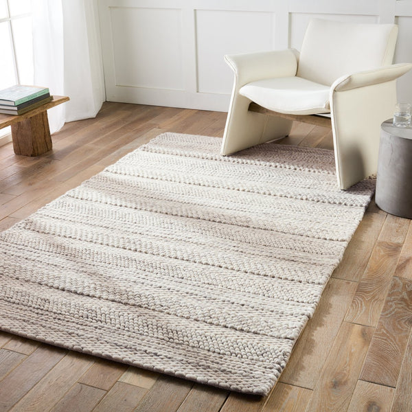 Jaipur Living Scandinavia Dula Lagom Scd27 Handwoven Handmade 100% Wool Solids Solid Indoor Rug Ivory, Light Gray 100% Wool, 100% Cotton Rug153086