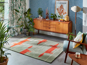 Brink & Campman Scion Mr-Fox-Mint/Poppy Blue/Orange 4'7" x 6'7"