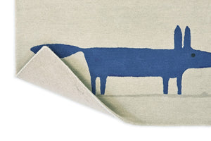 Brink & Campman Scion Mr-Fox-Pebble/Denim White/Blue/ 4'7" x 6'7"