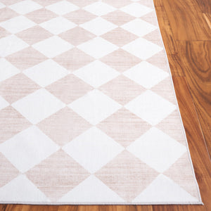 Safavieh Santa Elegant Geometric Diamond Area Rug - Soft Polyester, Machine Washable, Perfect For Any Space Ivory ,Beige Polyester Scl938c-6r