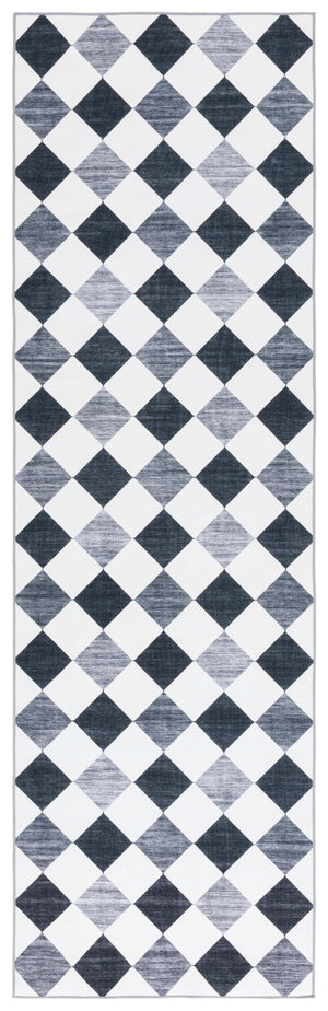 Safavieh Santa Elegant Geometric Diamond Area Rug - Soft Polyester, Machine Washable, Perfect For Any Space Ivory ,Grey Black Polyester Scl938d-5
