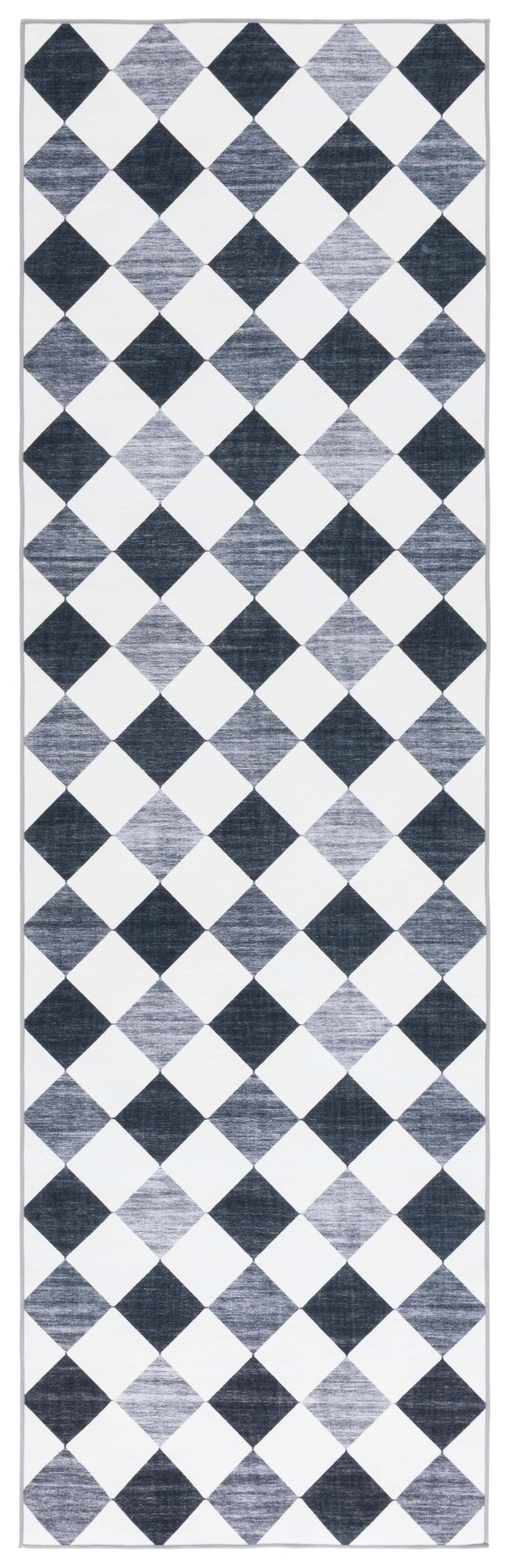 Safavieh Santa Elegant Geometric Diamond Area Rug - Soft Polyester, Machine Washable, Perfect For Any Space Ivory ,Grey Black Polyester Scl938d-5