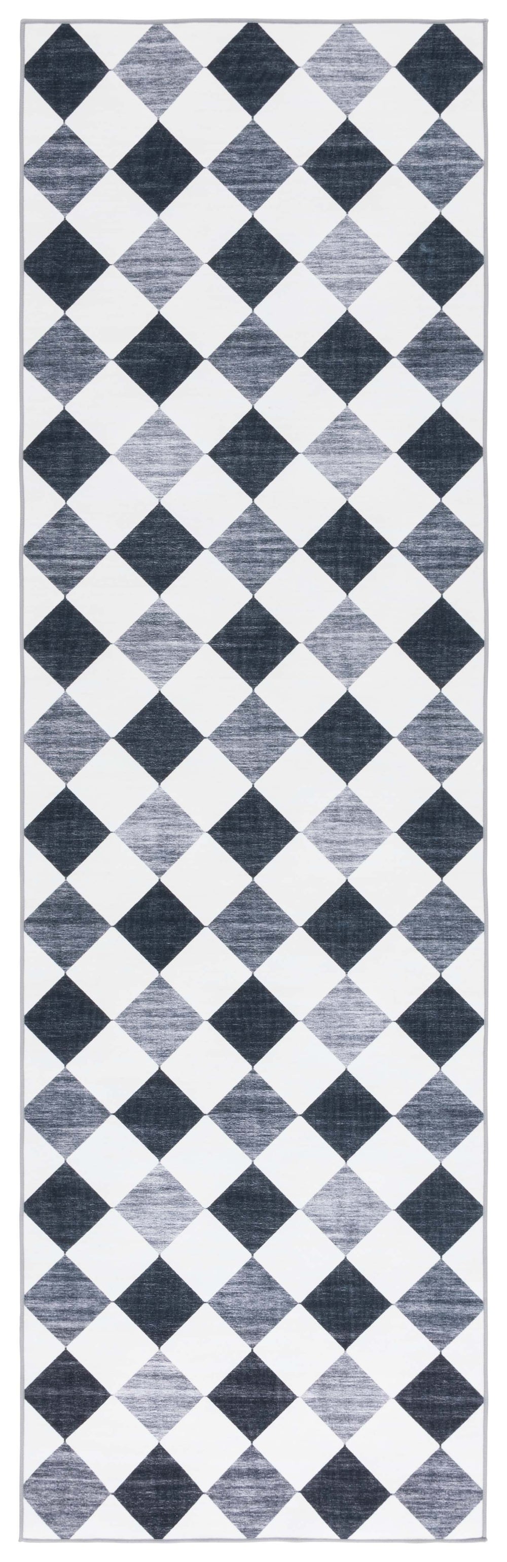 Safavieh Santa Clara Modern Geometric Runner Rug In Ivory, Grey & Black - Washable, Slip-resistant Design Ivory ,Grey Black Polyester Scl938d-28