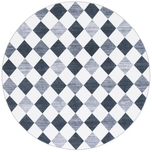Safavieh Santa Elegant Geometric Diamond Area Rug - Soft Polyester, Machine Washable, Perfect For Any Space Ivory ,Grey Black Polyester Scl938d-5