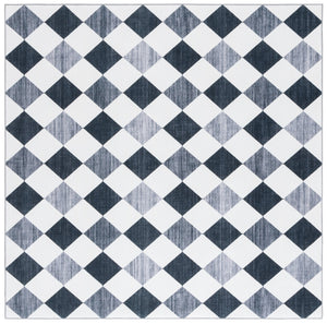 Safavieh Santa Elegant Geometric Diamond Area Rug - Soft Polyester, Machine Washable, Perfect For Any Space Ivory ,Grey Black Polyester Scl938d-5