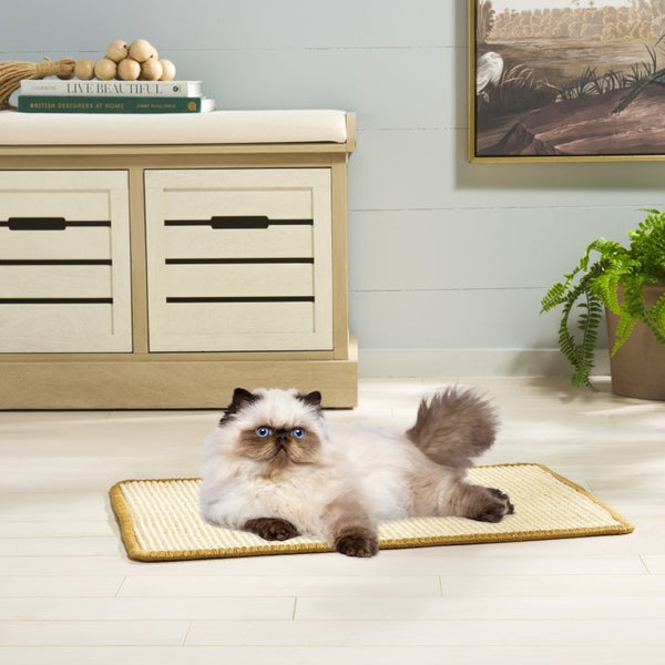 Safavieh Sisal and Jute Boucle Cat Scratch Mat Natural Beige Texture for Modern Interiors SCM100B-14