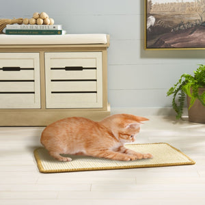 Safavieh Sisal and Jute Boucle Cat Scratch Mat Natural Beige Texture for Modern Interiors SCM100B-14