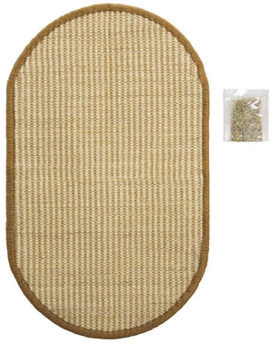 Safavieh Sisal Cat Scratch Oval Mat Boucle Woven Jute Blend Neutral Beige Pet Floor Accent SCM100B-20OV