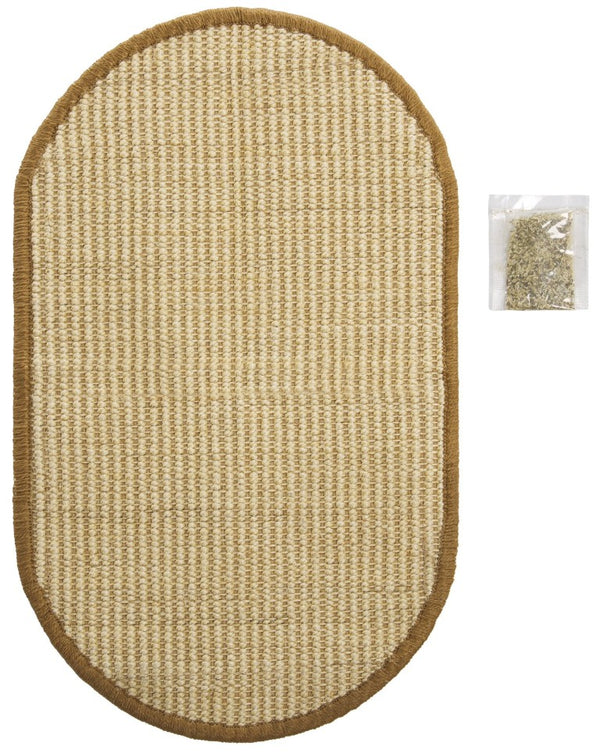 Safavieh Sisal Cat Scratch Oval Mat Boucle Woven Jute Blend Neutral Beige Pet Floor Accent SCM100B-20OV
