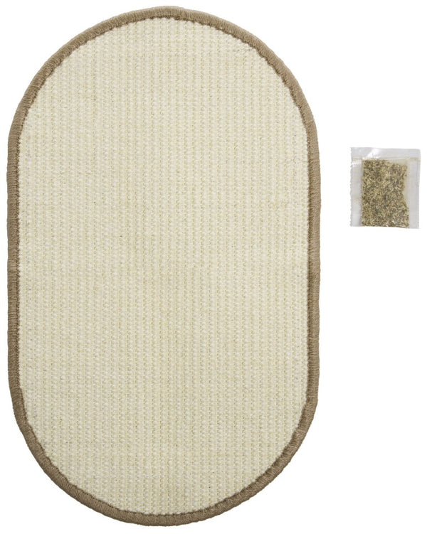 Safavieh Sisal Boucle Oval Scratching Mat Ivory Polypropylene Blend for Modern Pet Friendly Spaces SCM100C-20OV