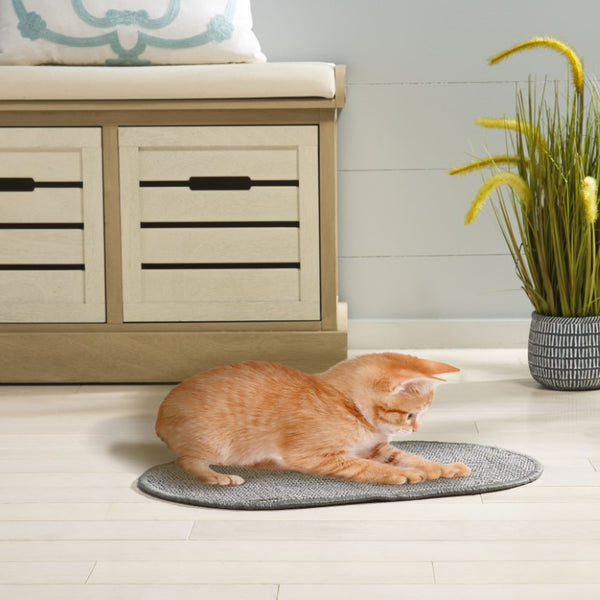 Safavieh Sisal Boucle Weave Cat Scratching Mat Oval Neutral Gray Polypropylene Blend Floor Accent SCM100F-20OV
