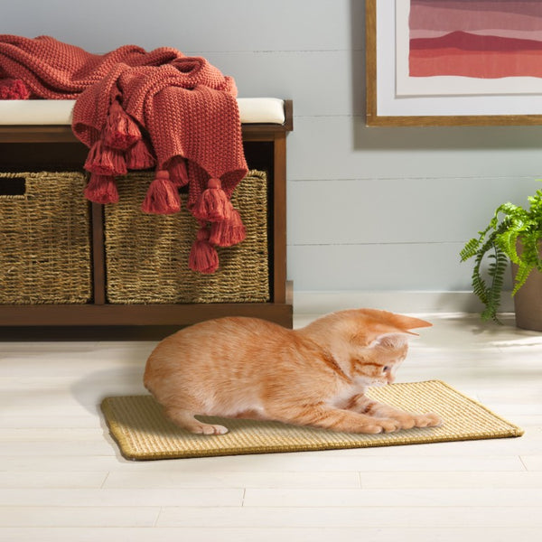 Safavieh Sisal Boucle Weave Cat Scratching Mat Neutral Flat Surface for Horizontal Stretching SCM100T-14