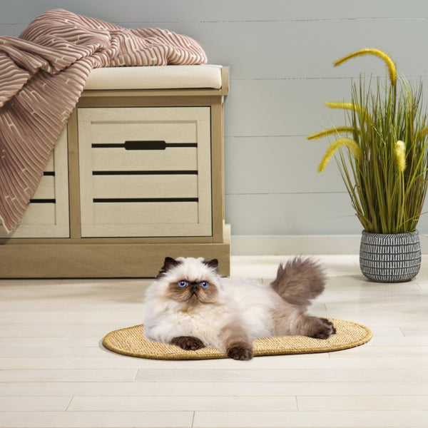 Safavieh Sisal Cat Scratch Mat Boucle Woven Oval Portable Pet Decor for Any Room SCM100T-20OV