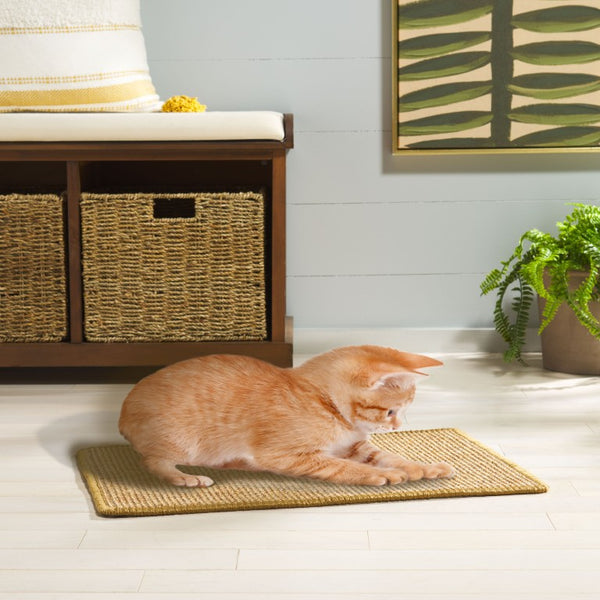 Safavieh Sisal and Jute Cat Scratch Mat Boucle Woven Natural Fiber Furniture Protector SCM100U-14