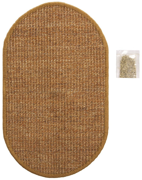 Safavieh Sisal and Jute Boucle Oval Cat Scratch Mat Natural Brown Boho Floor Accent SCM100U-20OV