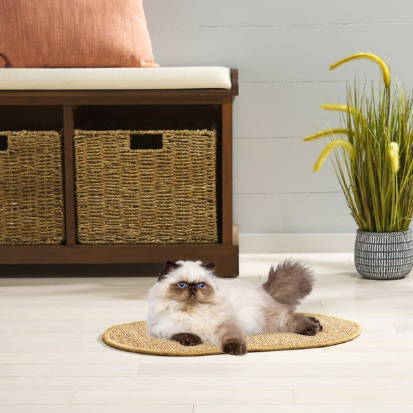 Safavieh Sisal and Jute Boucle Oval Cat Scratch Mat Natural Brown Boho Floor Accent SCM100U-20OV