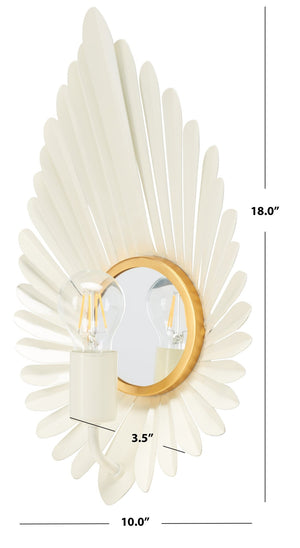 Safavieh LORYNN, 18-Inch Off-White & Gold Wall Sconce Set of 2 - Elegant Ambient Lighting for Any Space SCN3000A-SET2