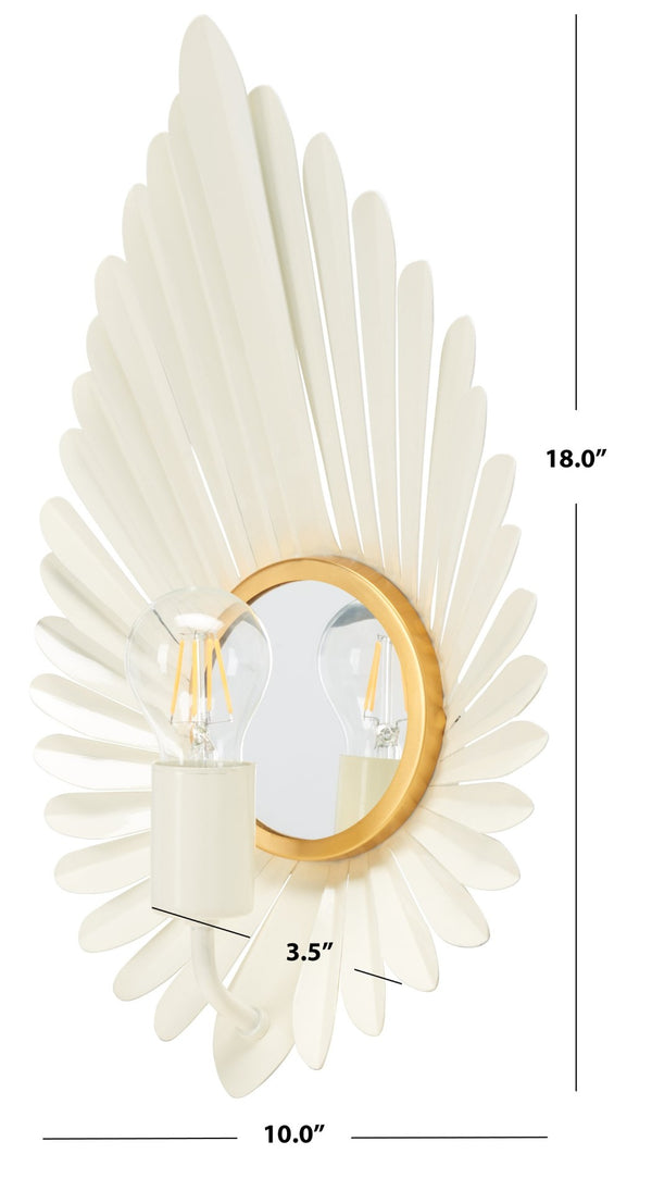 Safavieh LORYNN, 18-Inch Off-White & Gold Wall Sconce Set of 2 - Elegant Ambient Lighting for Any Space SCN3000A-SET2