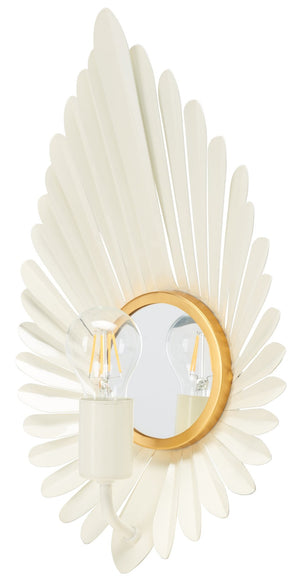 Safavieh LORYNN, 18-Inch Off-White & Gold Wall Sconce Set of 2 - Elegant Ambient Lighting for Any Space SCN3000A-SET2